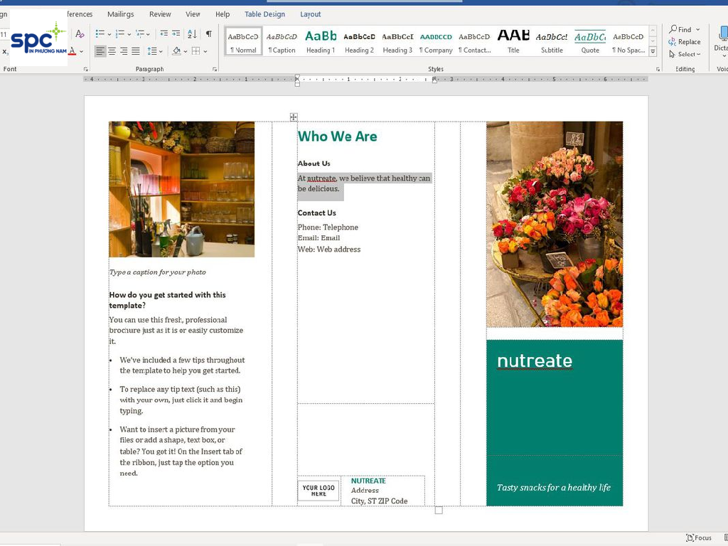 Cách làm tờ rơi Brochure gấp 3 trên Word