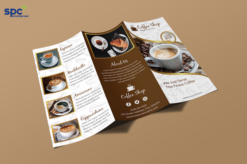 Brochure cà phê giúp thương hiệu, cửa hàng, kinh doanh cafe kết nối với khách hàng hiệu quả hơn